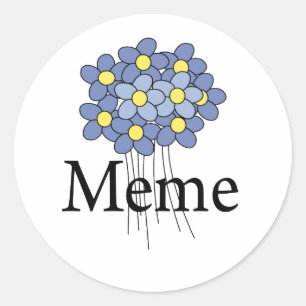 Pretty Blue Flower Meme T-shirt Classic Round Sticker