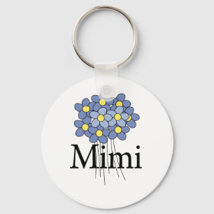 Pretty Blue Flower Mimi T-shirt Key Ring