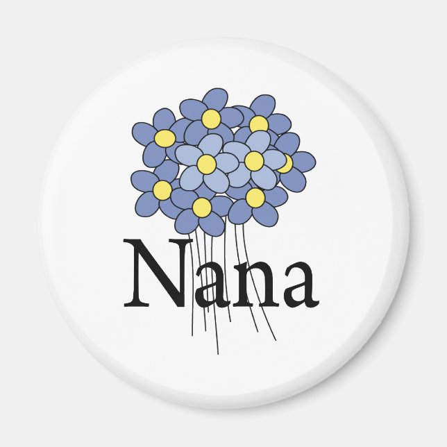 Pretty Blue Flower Nana T-shirt Magnet (Front)