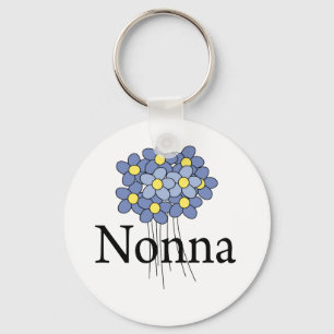 Pretty Blue Flower Nonna T-shirt Key Ring