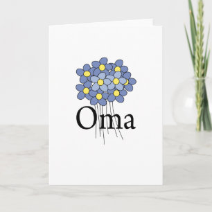 Pretty Blue Flower Oma T-shirt Card