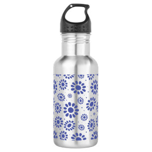Pretty Blue Flower Pattern 532 Ml Water Bottle