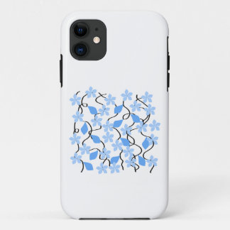 Pretty blue flower pattern on white. Custom iPhone 11 Case