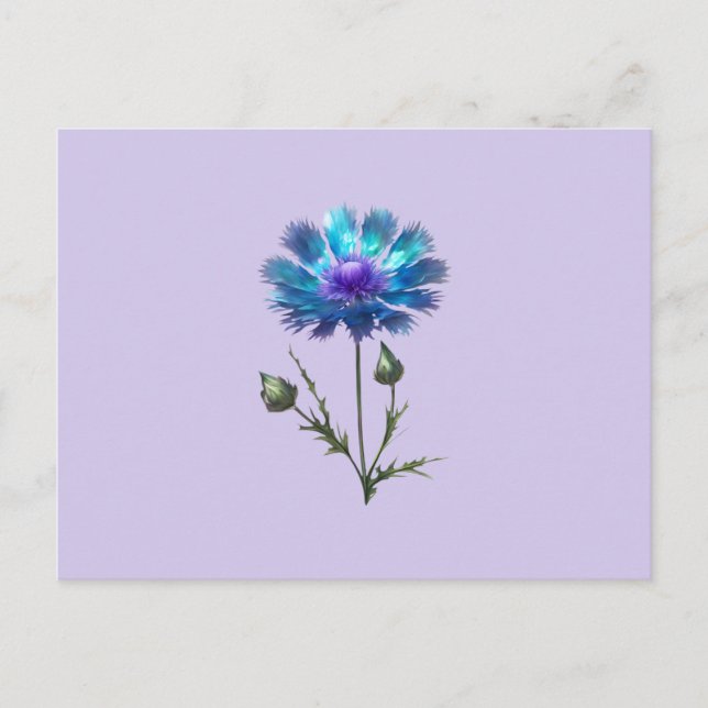 Pretty Blue Flower Postcard (Front)