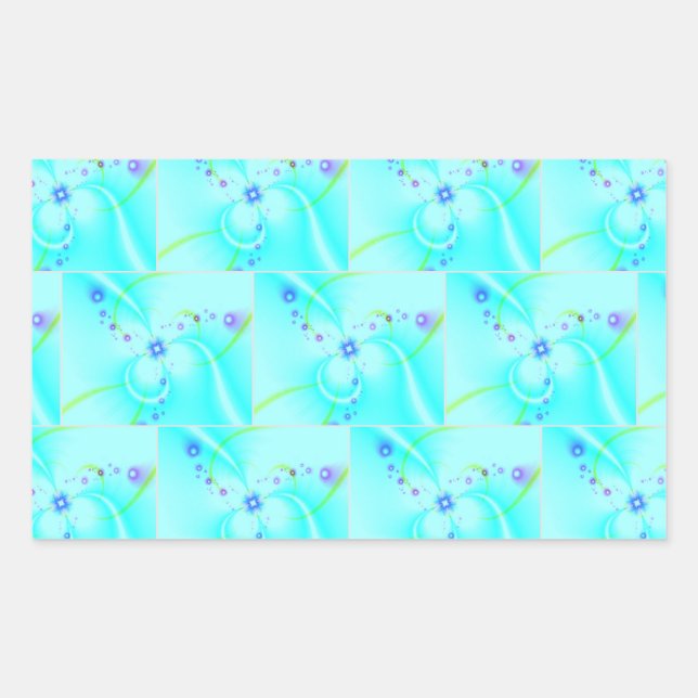Pretty Blue Flower  Rectangular Sticker (Front)