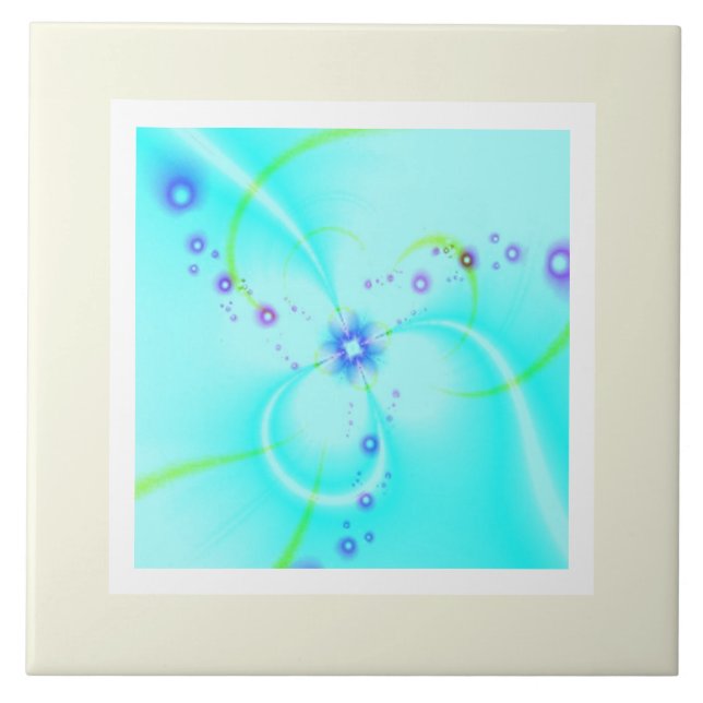 Pretty Blue Flower  Tile (Front)