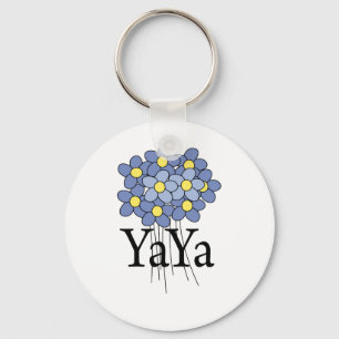 Pretty Blue Flower YaYa T-shirt Key Ring