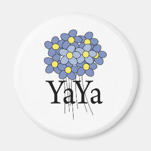 Pretty Blue Flower YaYa T-shirt Magnet
