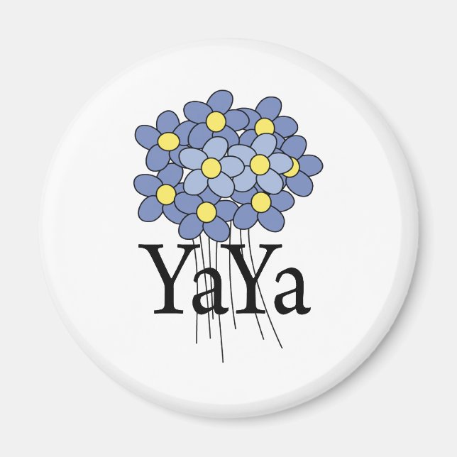 Pretty Blue Flower YaYa T-shirt Magnet (Front)