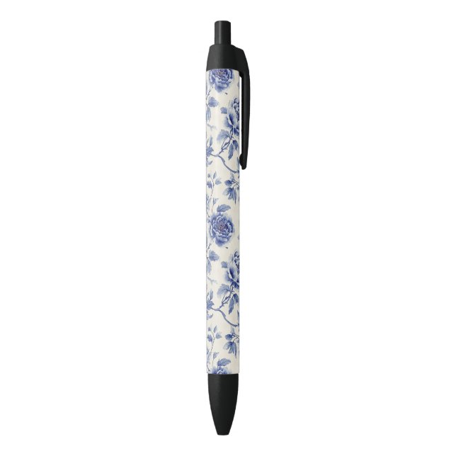 Pretty Blue Flowers   Black Ink Pen (Bottom (Vertical))