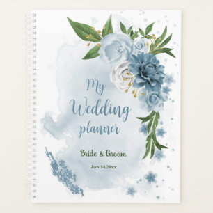 pretty blue flowers greenery wedding planner