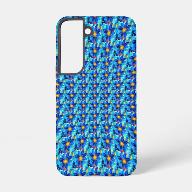 Pretty Blue Flowers Pattern Samsung Galaxy S22 Case (Back)