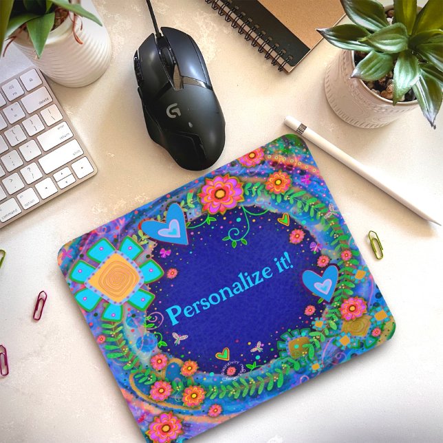 Pretty Blue Flowers Personalised Inspirivity Mouse Mat (Creator Uploaded)