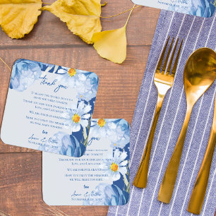 Pretty Blue Flowers Trendy Floral Wedding Coaster