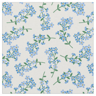 Pretty Blue Forget Me Not Pattern Fabric