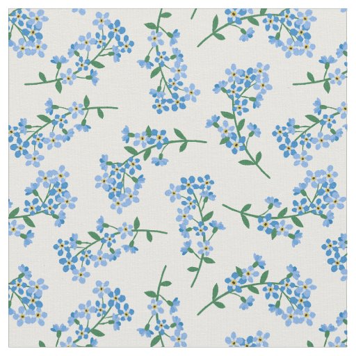 Pretty Blue Forget Me Not Pattern Fabric | Zazzle