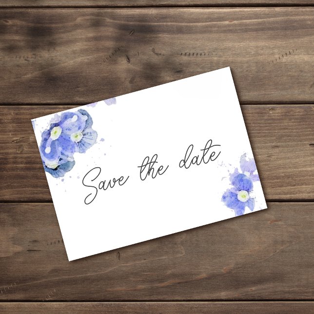 Pretty Blue Forget Me Note Flower Save The Date (Creator Uploaded)