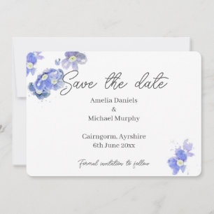 Pretty Blue Forget Me Note Flower Save The Date
