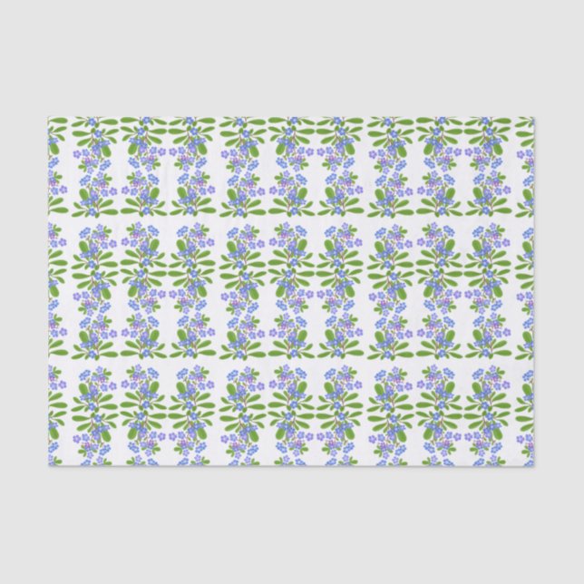 Pretty Blue Forget Me Nots Floral Tissue Paper (Front)
