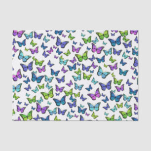 Pretty Blue Green and Purple Butterfly Pattern Tissue Paper