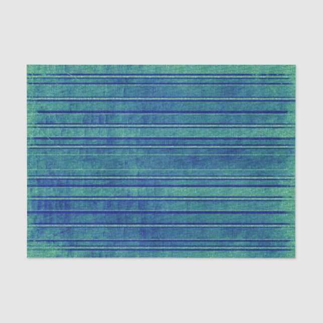 Pretty Blue Green Distressed Watercolor Pattern Tissue Paper (Front)