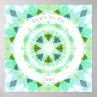 Pretty Blue Green Reach for the Stars Motivational