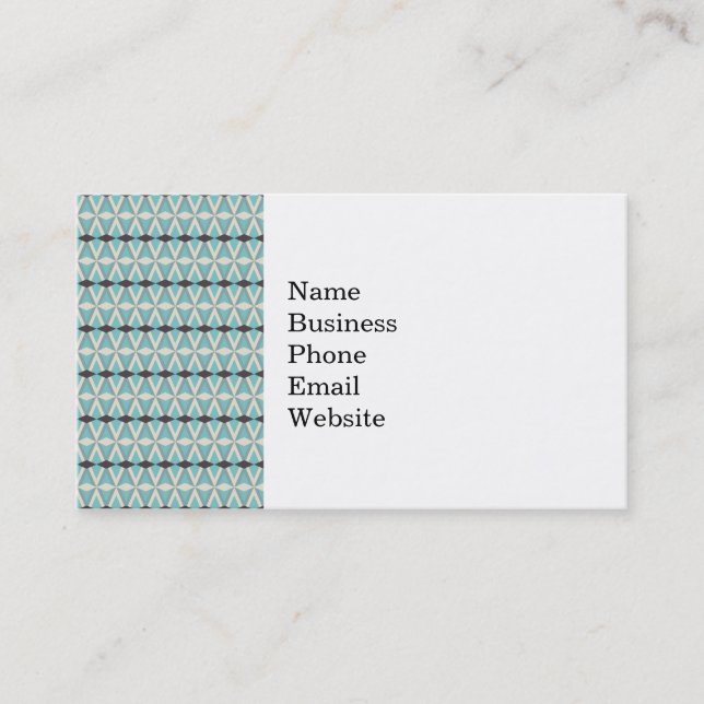Pretty Blue Grey Aztec Weaving Pattern Gifts Business Card (Front)