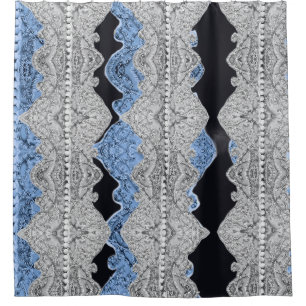 Pretty Blue Grey Shower Curtain