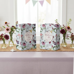 Pretty Blue Happy Mothers Day Hummingbird Garden Medium Gift Bag