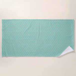 Pretty blue hearts beach towel