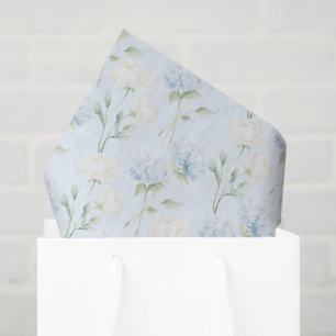 Pretty Blue Hyndrangea Flowers Wedding Tissue Paper