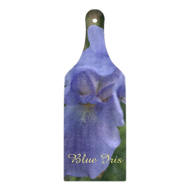 Pretty Blue Iris Floral Cutting Board (Front)