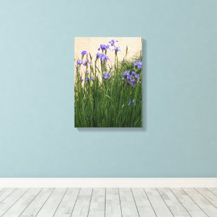 Pretty Blue Irises Floral Canvas Print