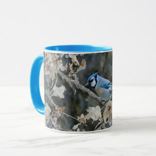Pretty Blue Jay Bird Mug Cup