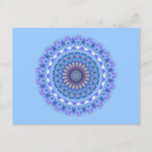 Pretty blue Kaleidoscope Mandala postcard
