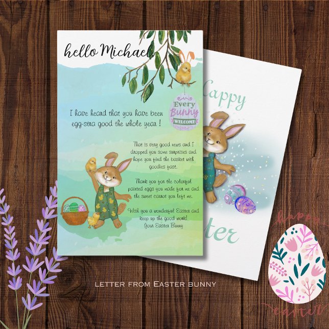 Pretty Blue Letter from Easter Bunny ( Pretty Blue Letter from Easter Bunny)