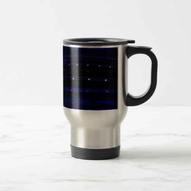 Pretty Blue Light Stripes Travel Mug (Right)