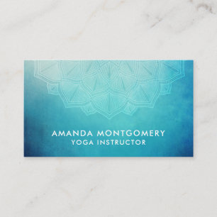 Pretty Blue Mandala Abstract Business Card