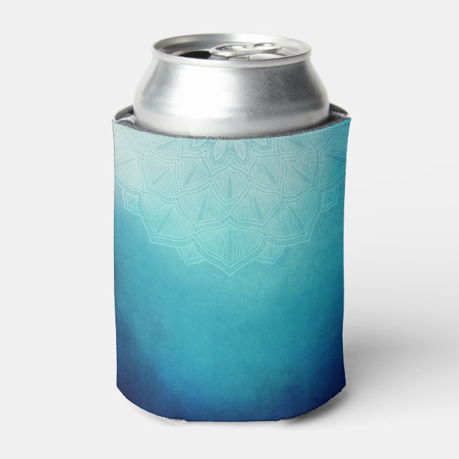 Pretty Blue Mandala Abstract Can Cooler (Can Front)