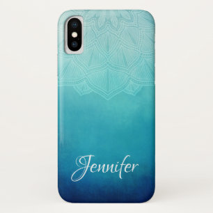 Pretty Blue Mandala Abstract iPhone X Case