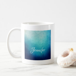 Pretty Blue Mandala Abstract Coffee Mug