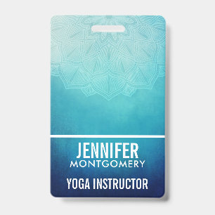 Pretty Blue Mandala Abstract ID Badge