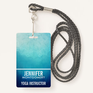 Pretty Blue Mandala Abstract ID Badge