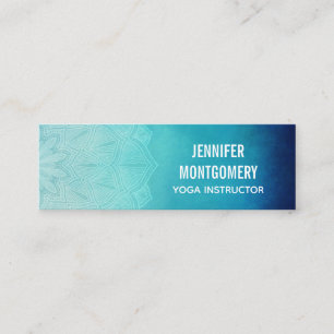 Pretty Blue Mandala Abstract Mini Business Card