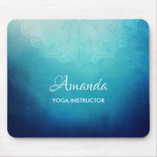 Pretty Blue Mandala Abstract Mouse Mat