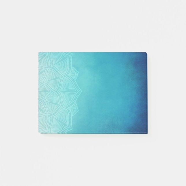 Pretty Blue Mandala Abstract Post-it Notes (Front)