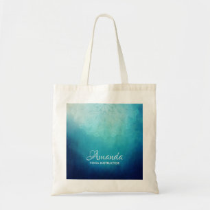 Pretty Blue Mandala Abstract Tote Bag