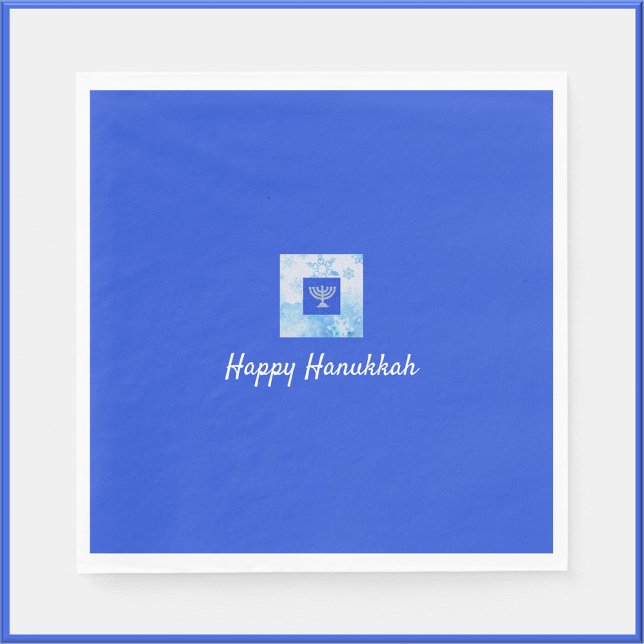 Pretty Blue Menorah Hanukkah Napkin (Creator Uploaded)