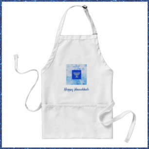 Pretty Blue Menorah Hanukkah Standard Apron