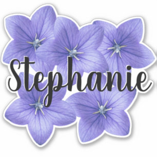 Pretty Blue Monogram Name Flower Nature Modern